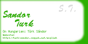 sandor turk business card