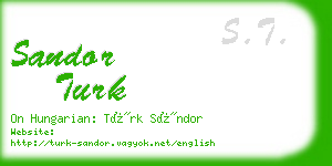 sandor turk business card